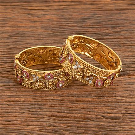 Antique Openable Bangles With Matte Gold Plating