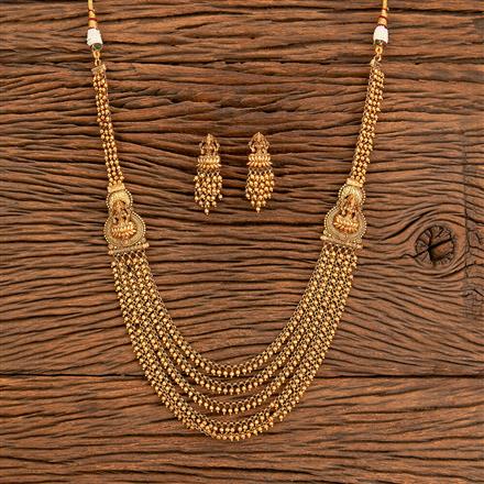 Antique Temple Necklace With Matte Gold Plating