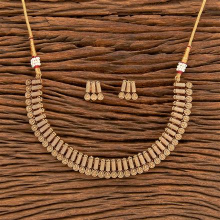 Antique South Indian Necklace With Matte Gold Plating