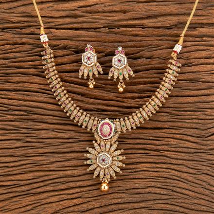 Antique Classic Necklace With Matte Gold Plating