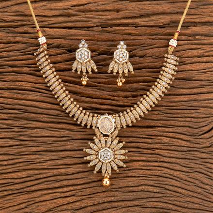 Antique Classic Necklace With Matte Gold Plating