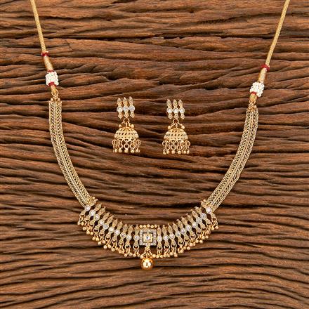 Antique Classic Necklace With Matte Gold Plating