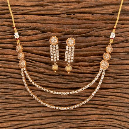 Antique 2 Line Necklace With Gold Plating