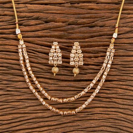 Antique 2 Line Necklace With Gold Plating