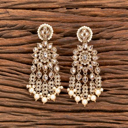 Antique Pearl Earring With Mehndi Plating