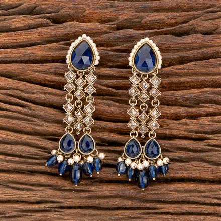 Antique Moti Earring With Mehndi Plating