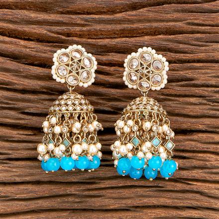 Antique Jhumki With Mehndi Plating