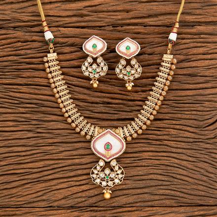 Antique Classic Necklace With Matte Gold Plating