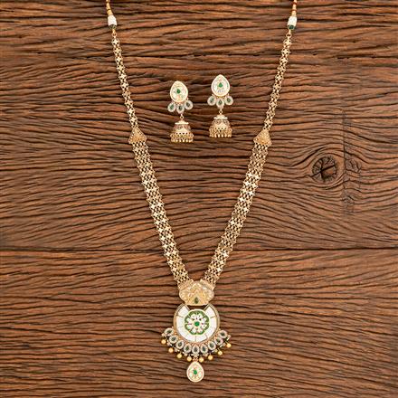 Antique Meenakari Necklace With Matte Gold Plating