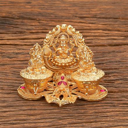 Antique Classic Sindoor Box With Gold Plating