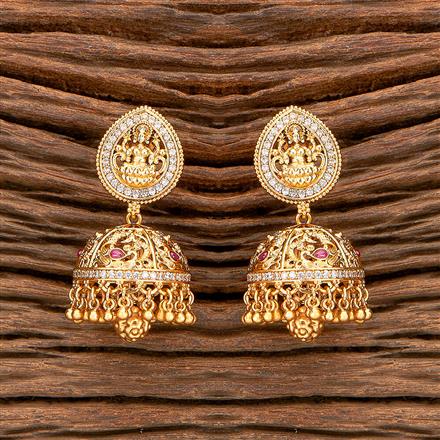 Antique South Indian Earring With Matte Gold Plating