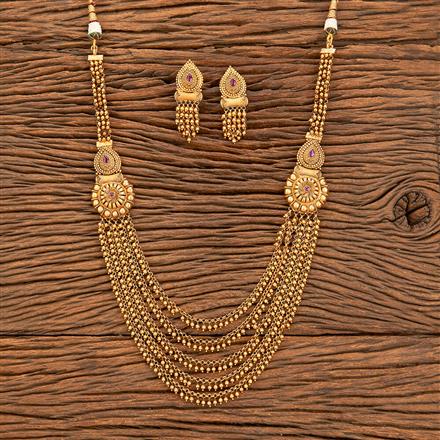 Antique Mala Necklace With Matte Gold Plating