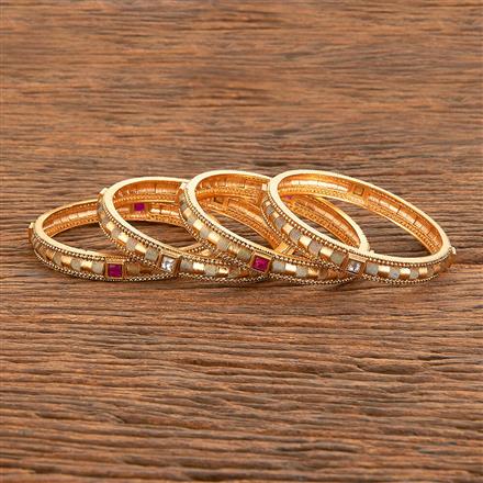Antique Classic Bangles With Matte Gold Plating