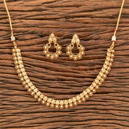 Antique Plain Matte Gold Necklace With Matte Gold Plating