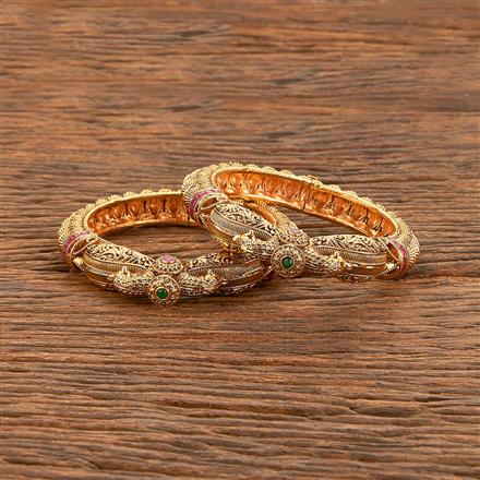 Antique Openable Bangles With Matte Gold Plating