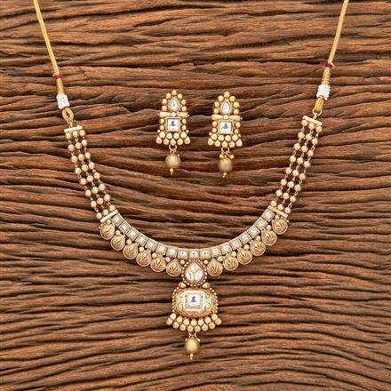 Antique Classic Necklace With Matte Gold Plating