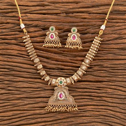 Antique Classic Necklace With Matte Gold Plating