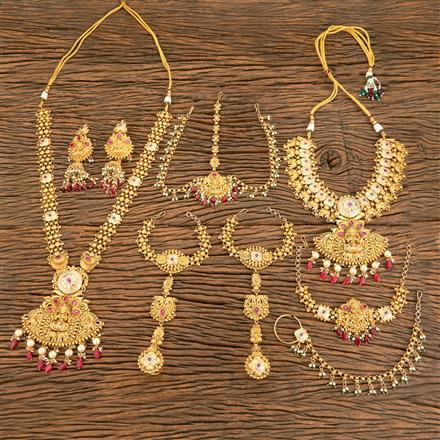 Antique Meenakari Bridal Sets With Matte Gold Plating