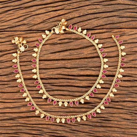 Antique Delicate Payal With Matte Gold Plating