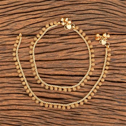 Antique Plain Gold Payal With Gold Plating