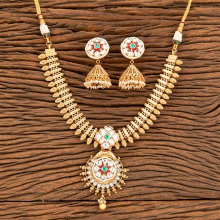 Antique Classic Necklace With Matte Gold Plating