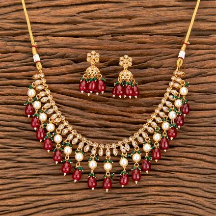 Antique Moti Necklace With Gold Plating