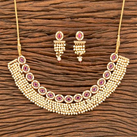 Antique Pearl Necklace With Gold Plating