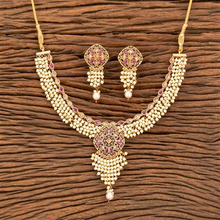 Antique Moti Necklace With Gold Plating