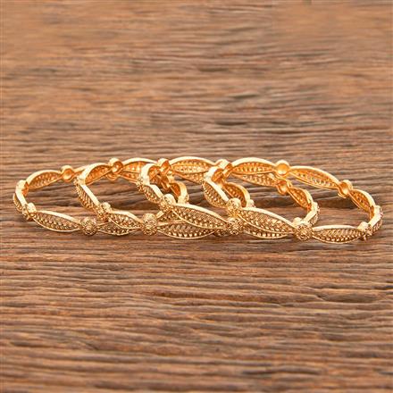 Antique Plain Matte Gold Bangles With Matte Gold Plating