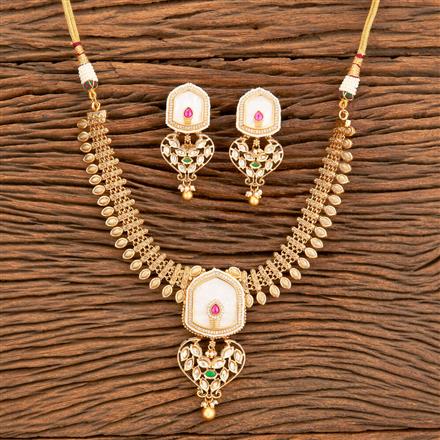 Antique Classic Necklace With Matte Gold Plating