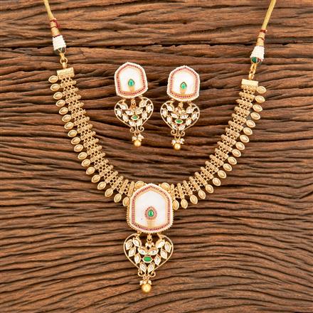 Antique Classic Necklace With Matte Gold Plating