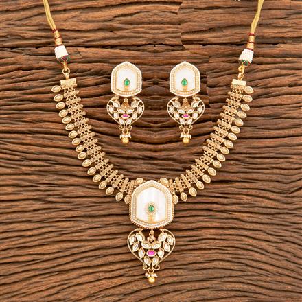 Antique Classic Necklace With Matte Gold Plating