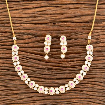 Antique Meenakari Necklace With Matte Gold Plating