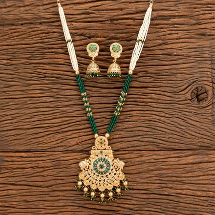 Antique Mala Pendant Set With Gold Plating