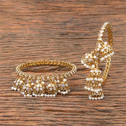 Antique Moti Bangles With Mehndi Plating