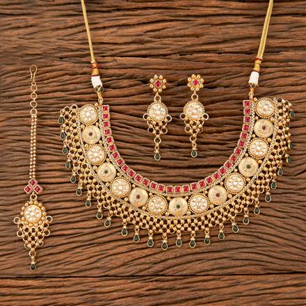Antique Mukut Necklace With Gold Plating