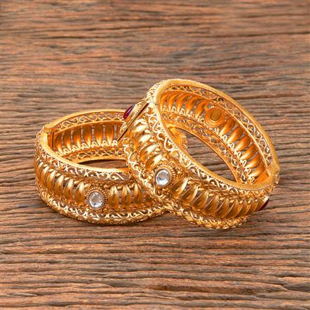Antique Openable Bangles With Matte Gold Plating