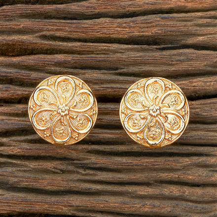 Antique Plain Gold Earring With Gold Plating