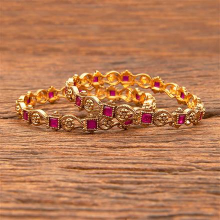 Antique Classic Bangles With Matte Gold Plating