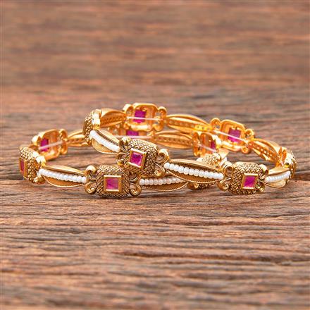 Antique Classic Bangles With Matte Gold Plating
