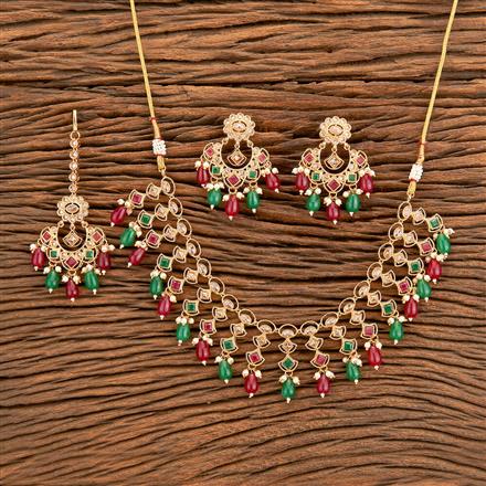 Antique Moti Necklace With Gold Plating