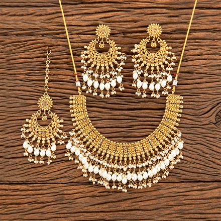 Antique Moti Necklace With Gold Plating