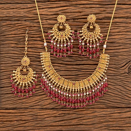 Antique Moti Necklace With Gold Plating
