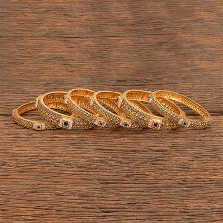 Antique Classic Bangles With Matte Gold Plating