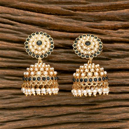 Antique Moti Jhumki With Gold Plating