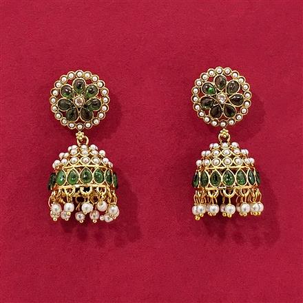 Antique Moti Jhumki With Gold Plating