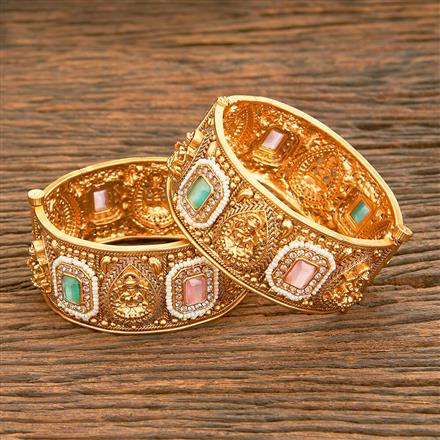 Antique South Indian Bangles With Matte Gold Plating