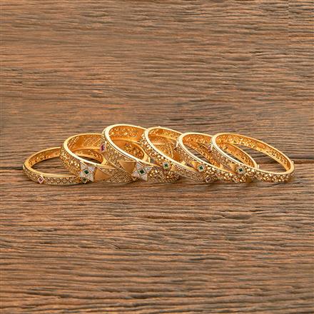 Antique Classic Bangles With Matte Gold Plating