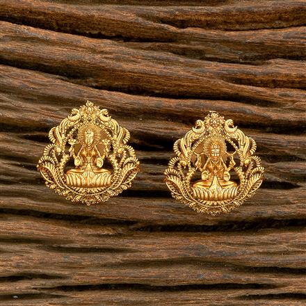 Antique South Indian Earring With Matte Gold Plating