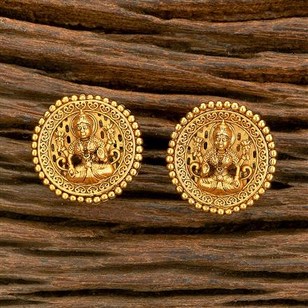 Antique Temple Earring With Matte Gold Plating